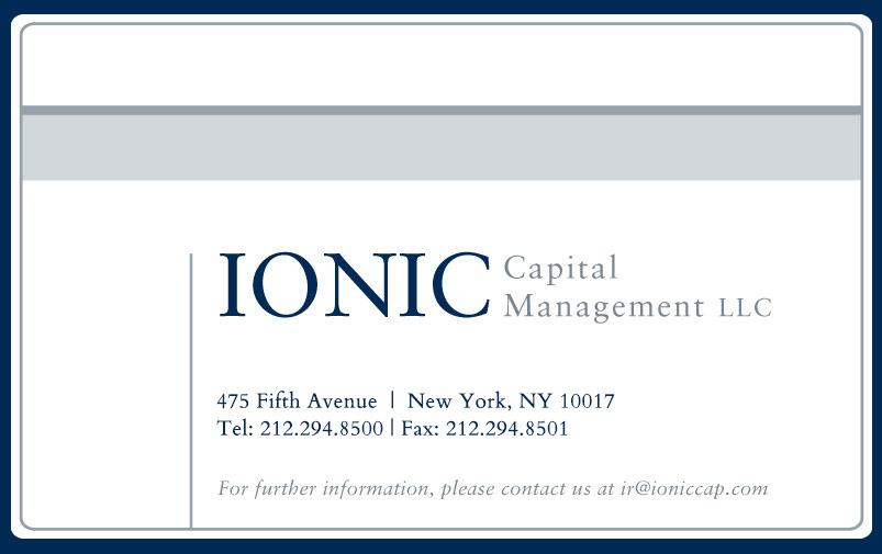 Ionic Capital Management LLC